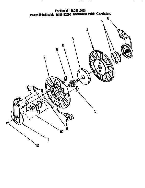 Kenmore 11626112690 power cord reel diagram