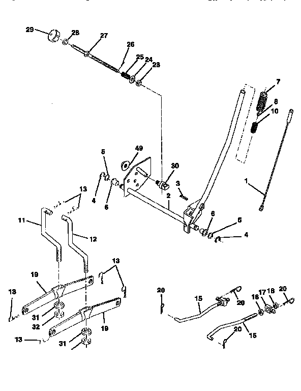 Craftsman 917256380 mower lift diagram