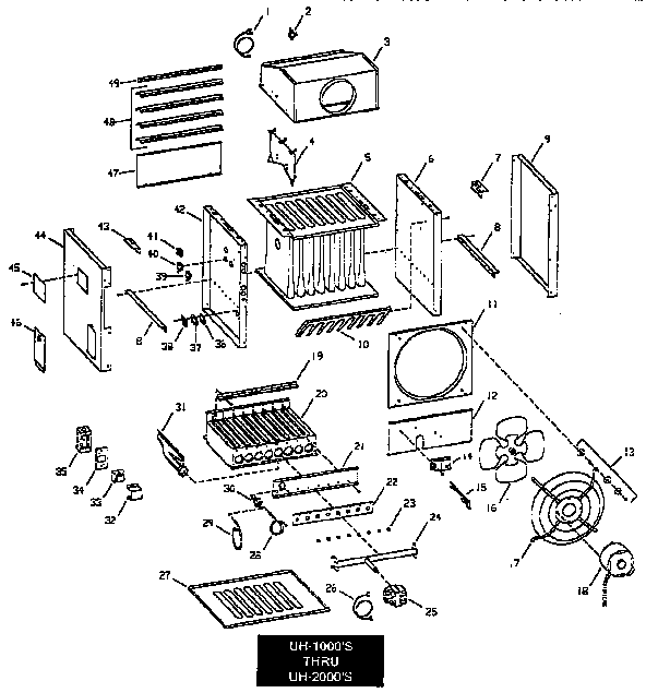 Empire UH-1400 functional replacement parts diagram