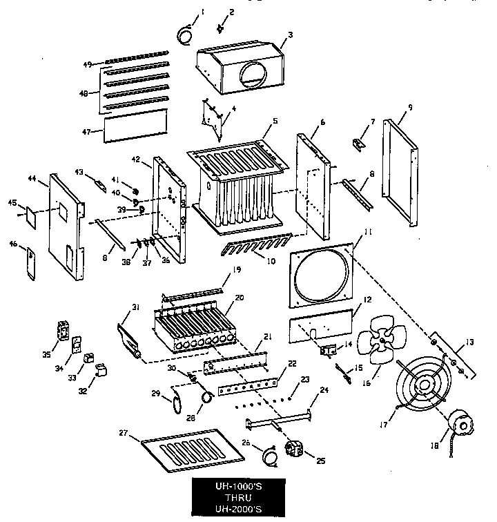 Empire UH-2180-1 functional replacement parts diagram