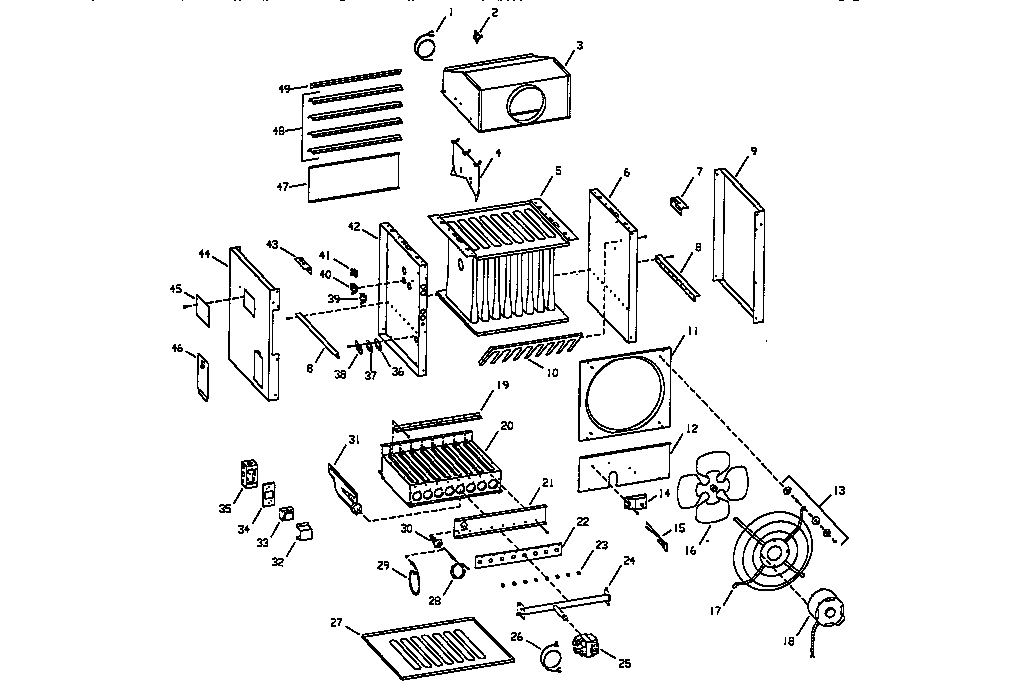 Empire UH-2160-1 functional replacement parts diagram