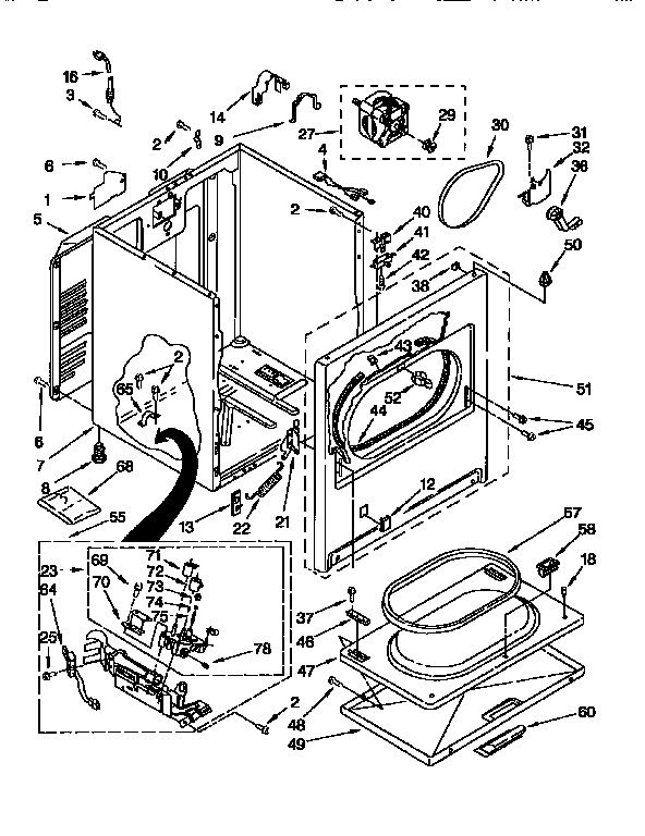 Kenmore 11076801690 cabinet diagram