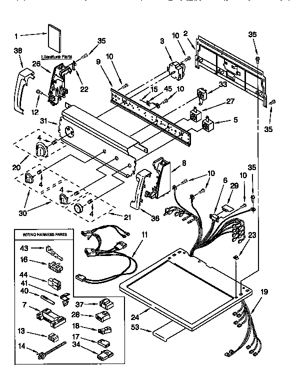 Kenmore 11076912690 top and console diagram