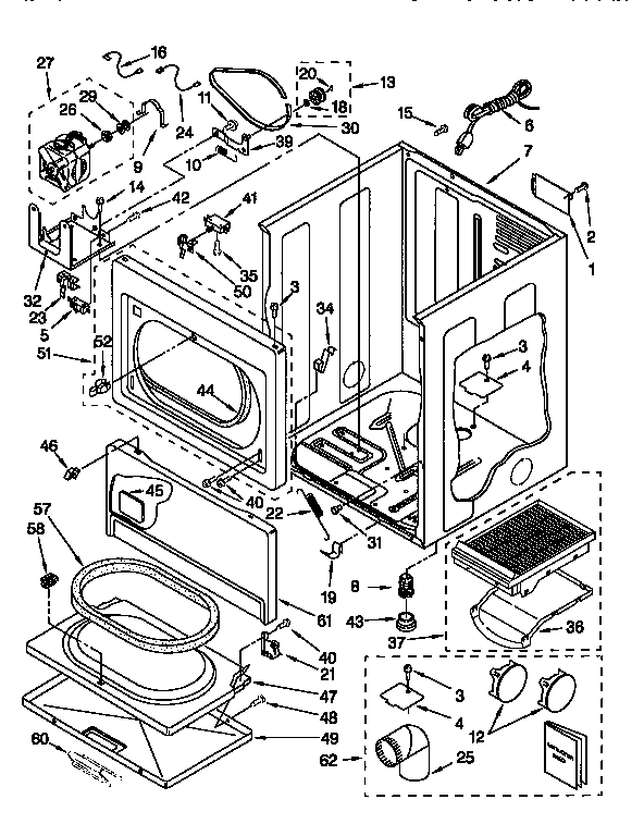 Kenmore 11076912690 cabinet diagram