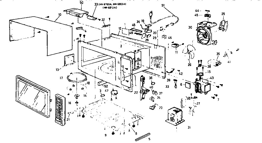 Panasonic NN6813A microwave parts diagram