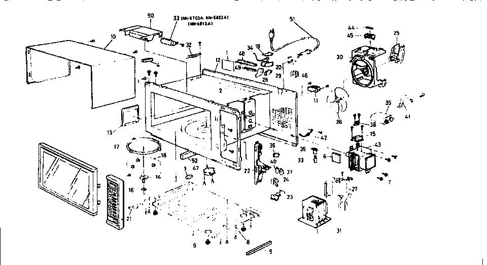 Panasonic NN6603A microwave parts diagram