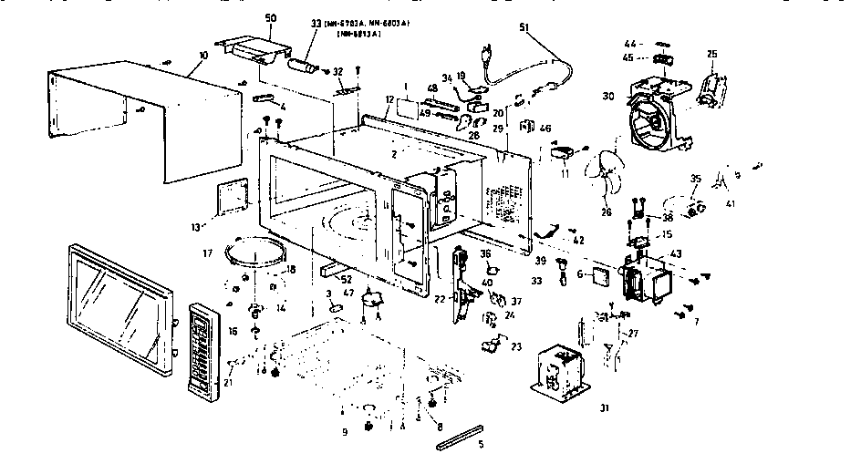 Panasonic NN6563A microwave parts diagram