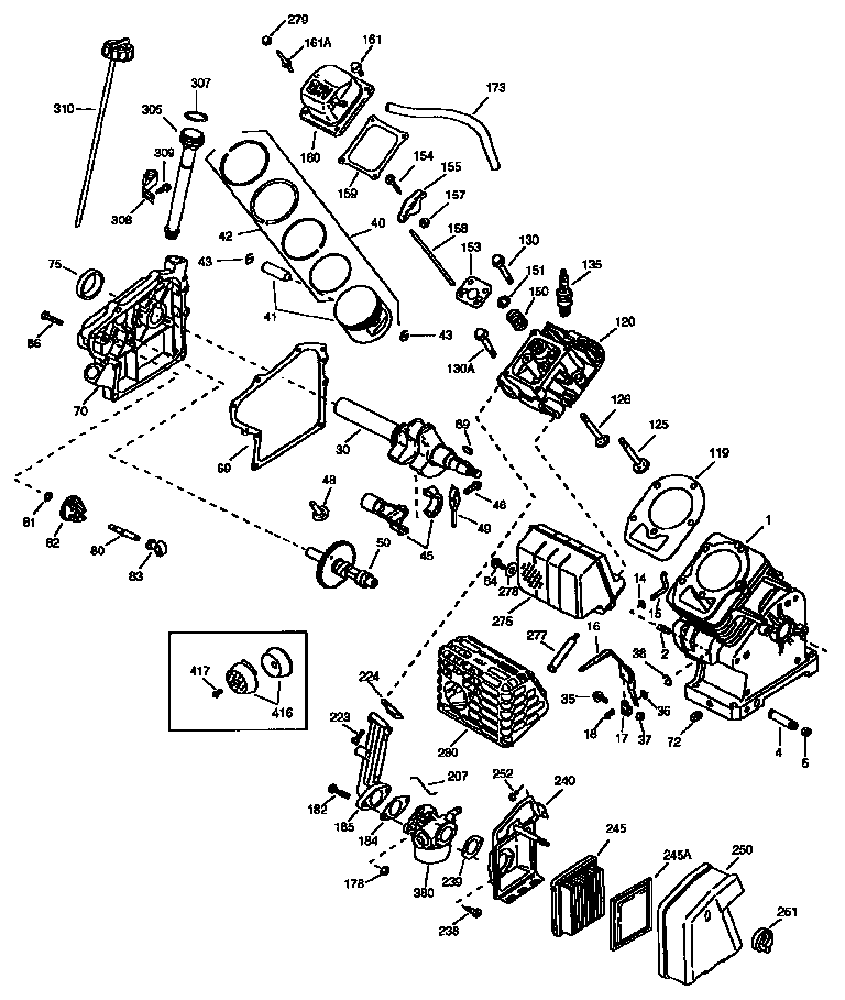 Craftsman 247775850 engine 143.965021 (71/143) diagram