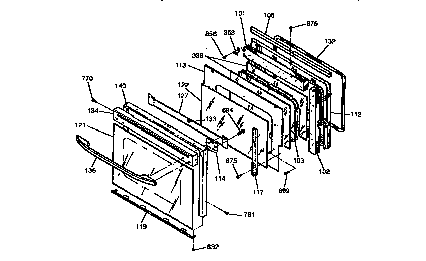 Kenmore 91141069690 door section diagram