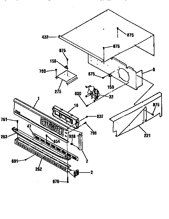 Kenmore 91147069690 control panel section diagram