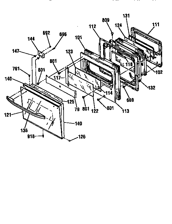 Kenmore 91147069690 door section diagram