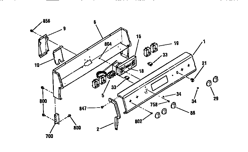 Kenmore 91192761690 backguard section diagram