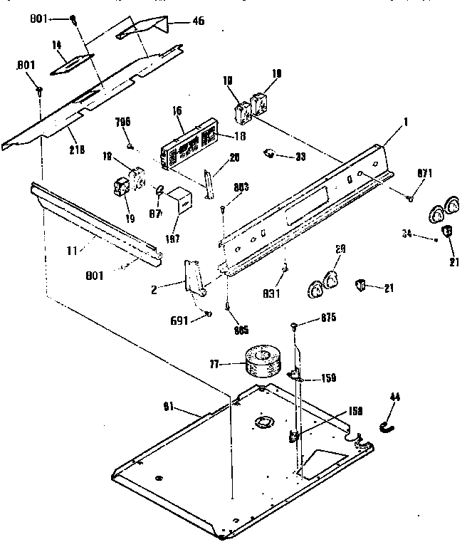 Kenmore 91146769690 control panel section diagram