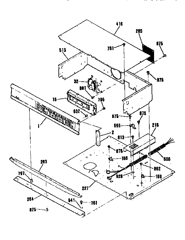 Kenmore 91141165690 control section diagram