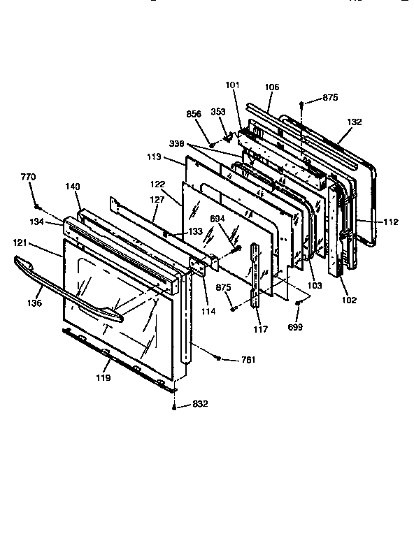 Kenmore 91141165690 door section diagram