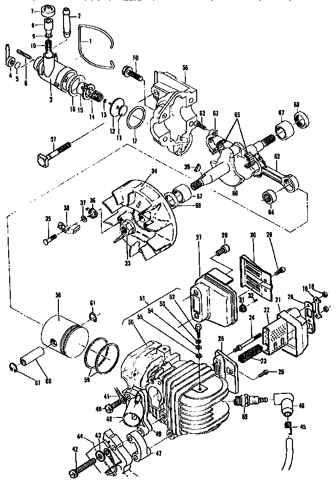 McCulloch PRO MAC 310 600042-10 power head assembly diagram