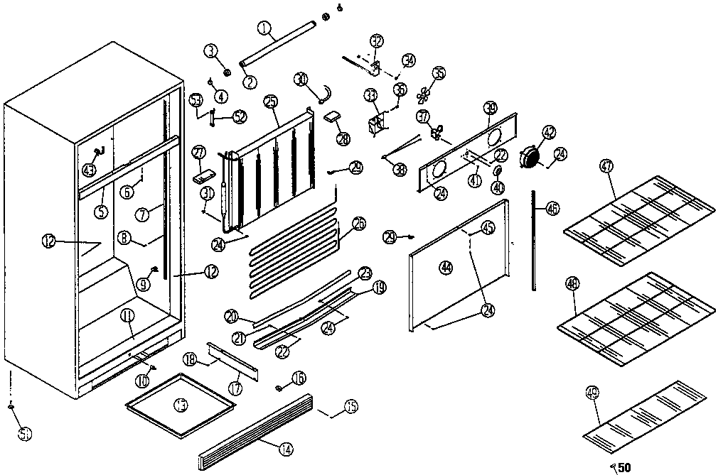 Northland RFG285D cabinet diagram