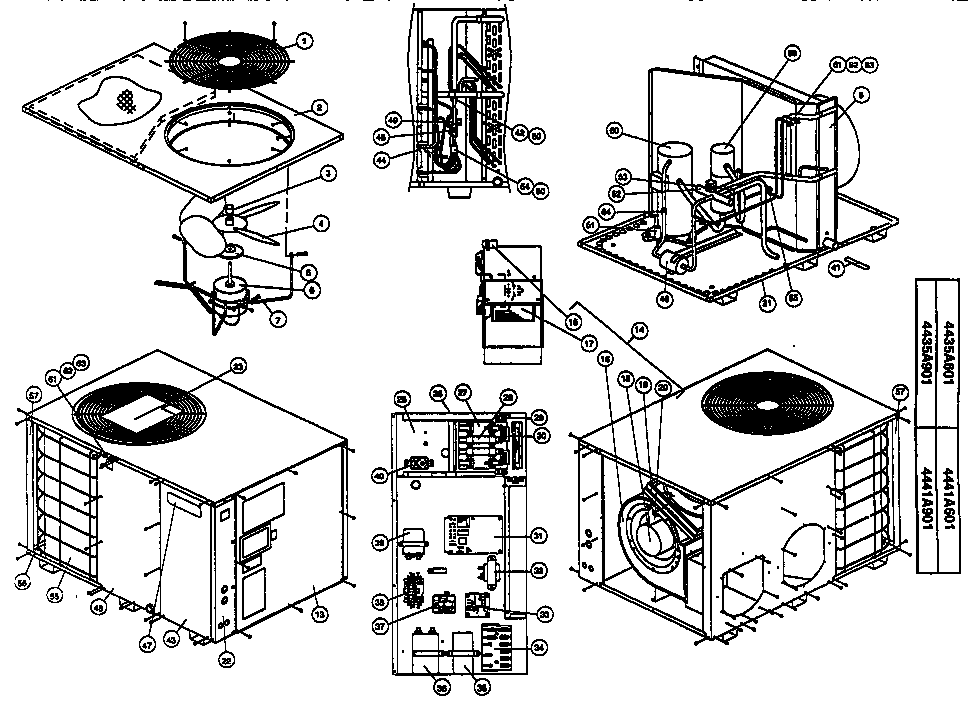 Coleman Evcon 4435A601 replacement parts diagram