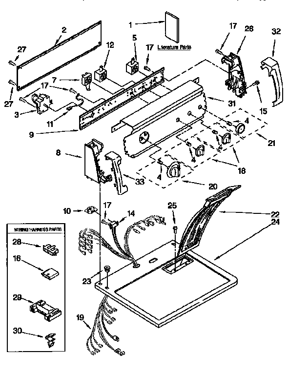 Kenmore 11066812690 top and console diagram