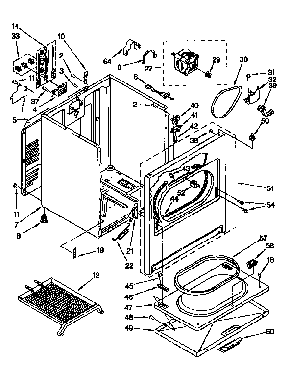 Kenmore 11066812690 cabinet diagram