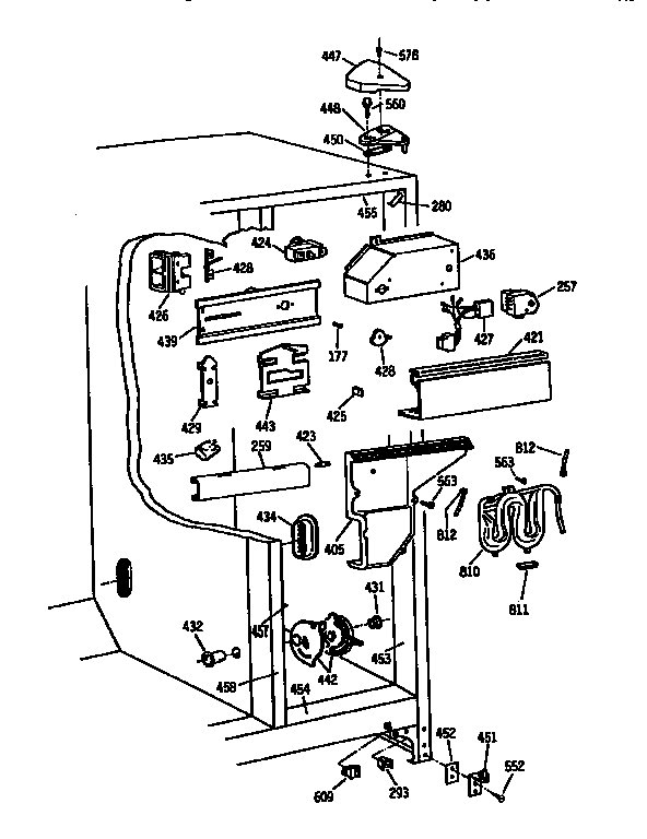 GE TFH22PRSBWW fresh food cabinet diagram