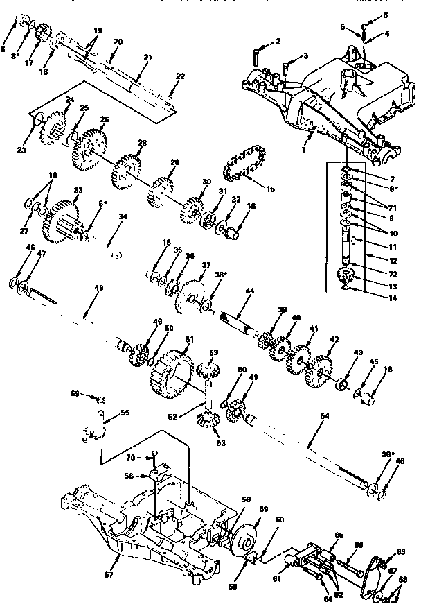 Craftsman 9174150-15 transaxle 4150-15 (71/917) diagram