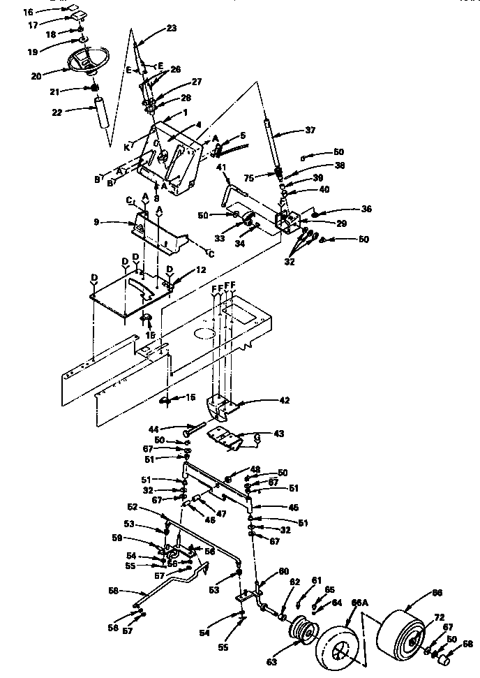 Craftsman 917255727 steering and front axle diagram