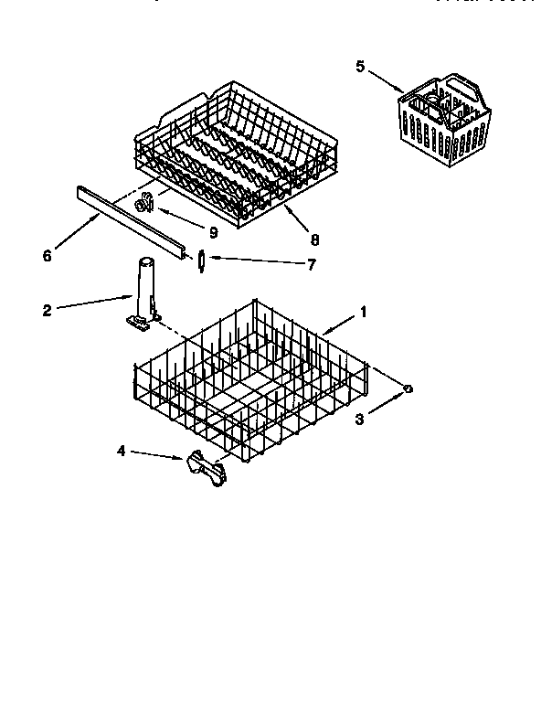 Kenmore 6651514593 dishrack diagram