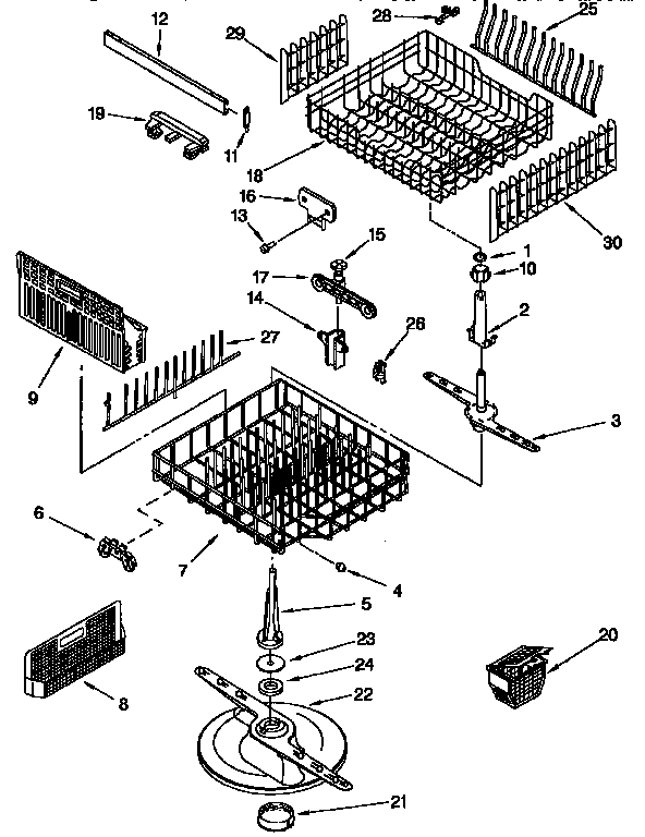Kenmore 66515928691 dishrack diagram