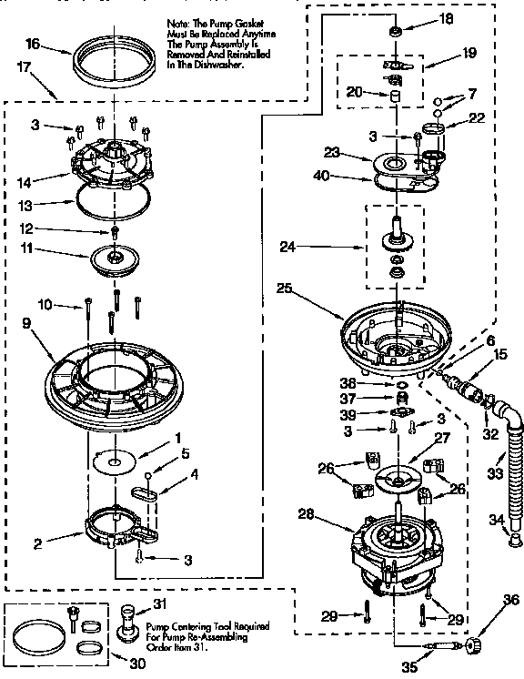 Kenmore 66515925691 pump and motor diagram