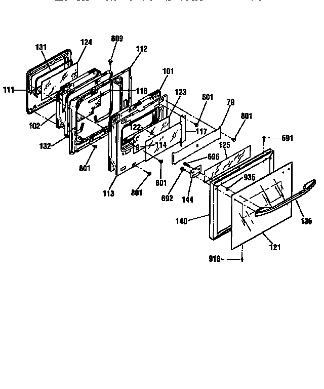 Kenmore 91141369690 door section diagram