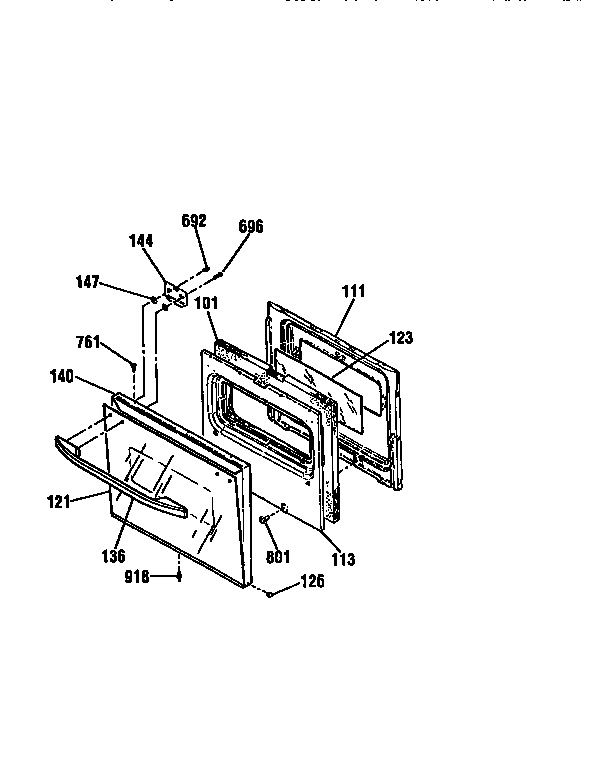Kenmore 91148369690 lower door section diagram