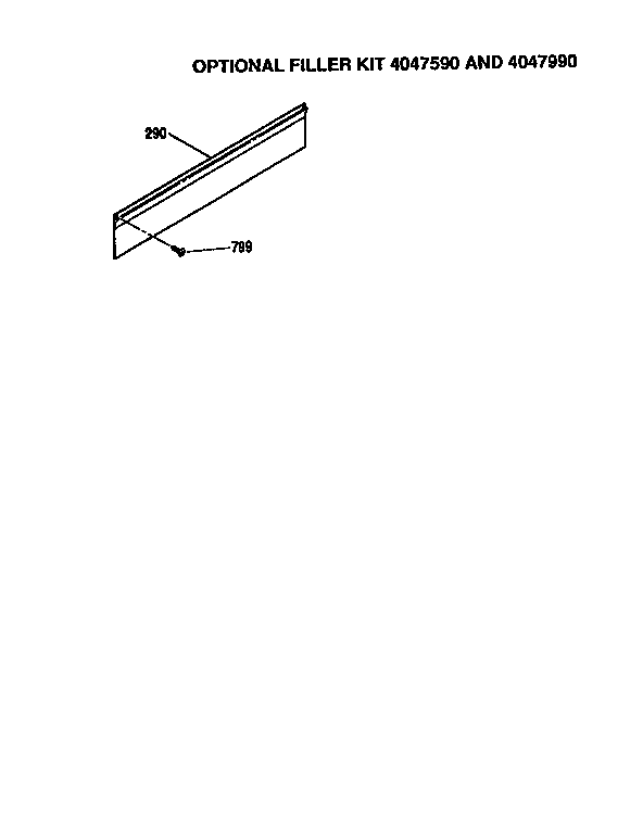 Kenmore 91148369690 optional filler kit 4047590 and 4047990 diagram