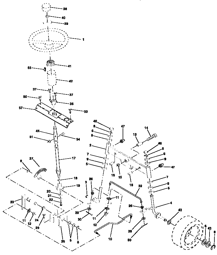 Craftsman 917252581 steering assembly diagram