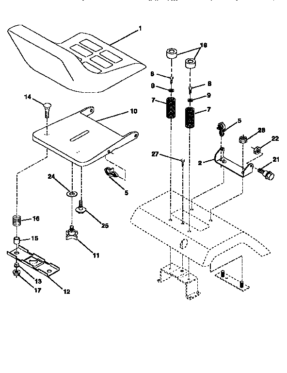 Craftsman 917252581 seat assembly diagram