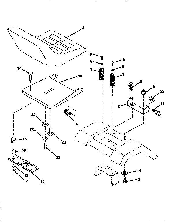 Craftsman 917256553 seat assembly diagram