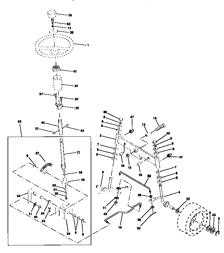 Craftsman 917256563 steering assembly diagram