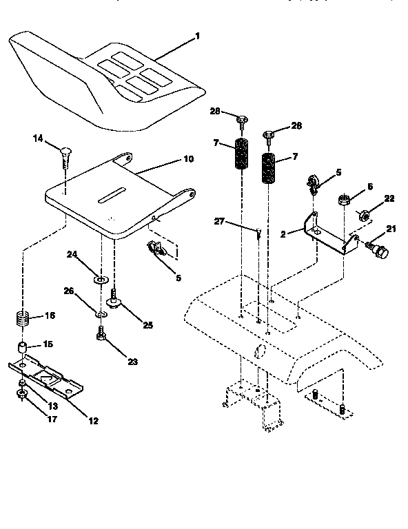 Craftsman 917256563 seat assembly diagram