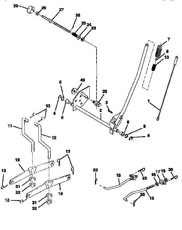 Craftsman 917256563 mower lift diagram