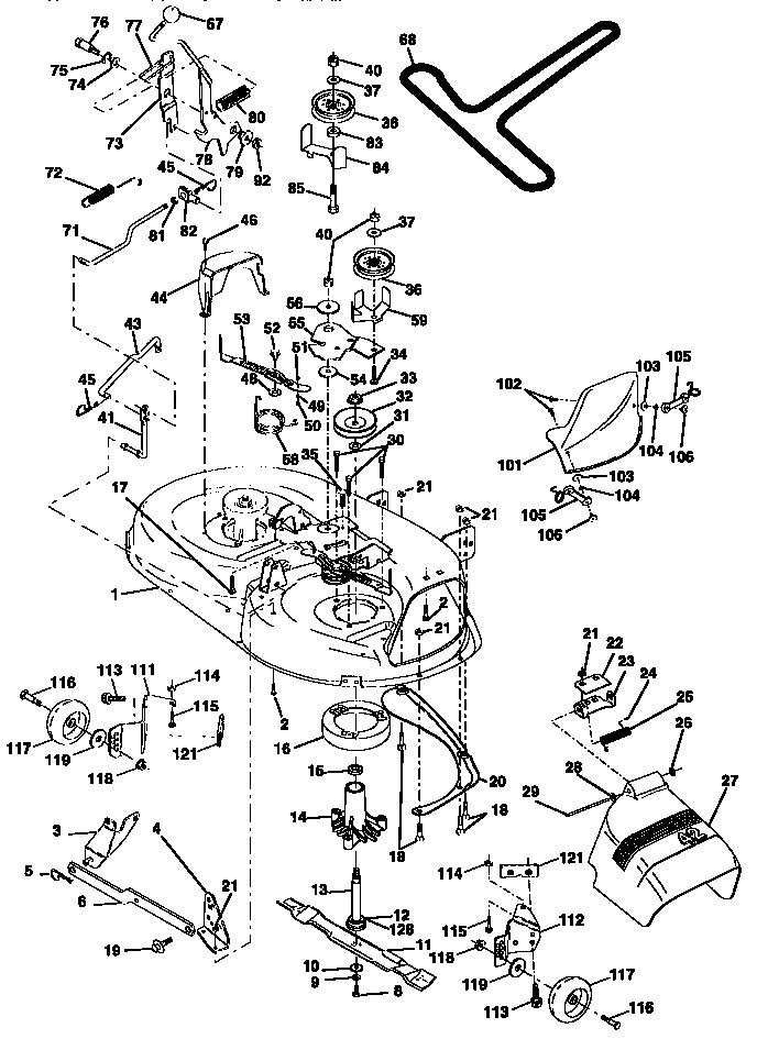 Craftsman 917256563 mower deck diagram
