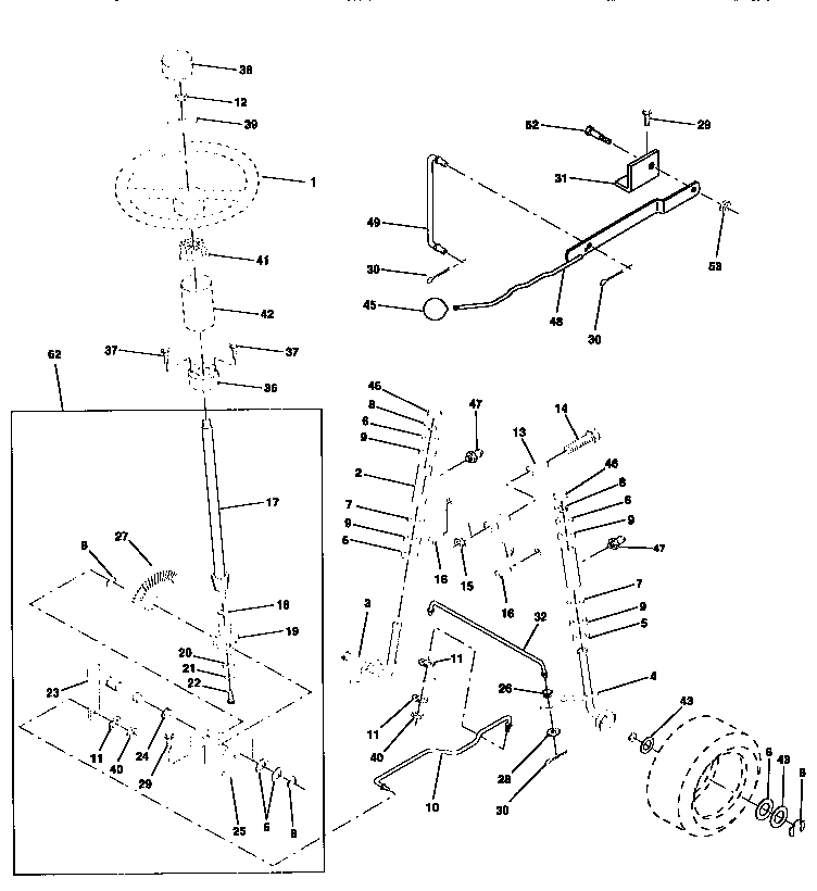 Craftsman 917256582 steering assembly diagram