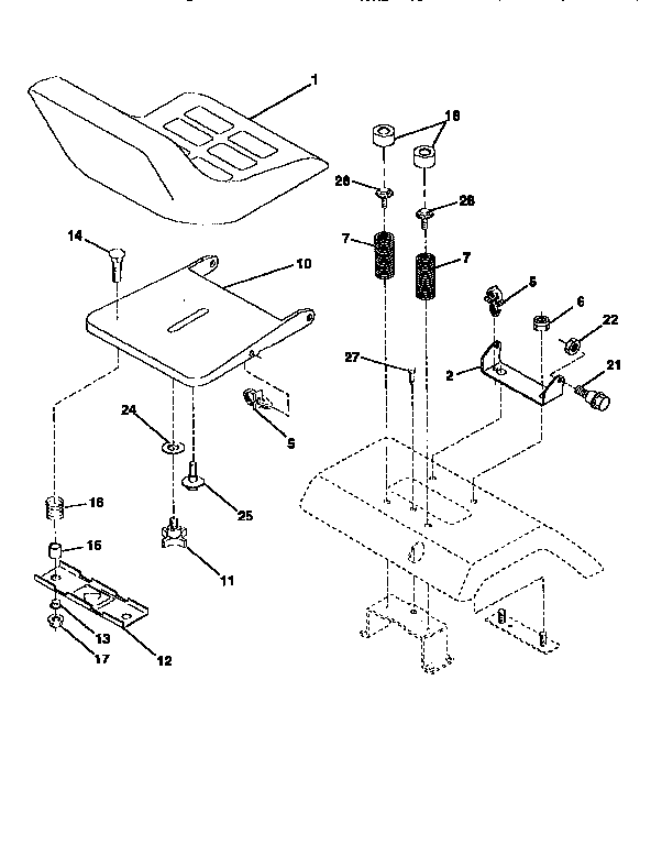 Craftsman 917256582 seat assembly diagram