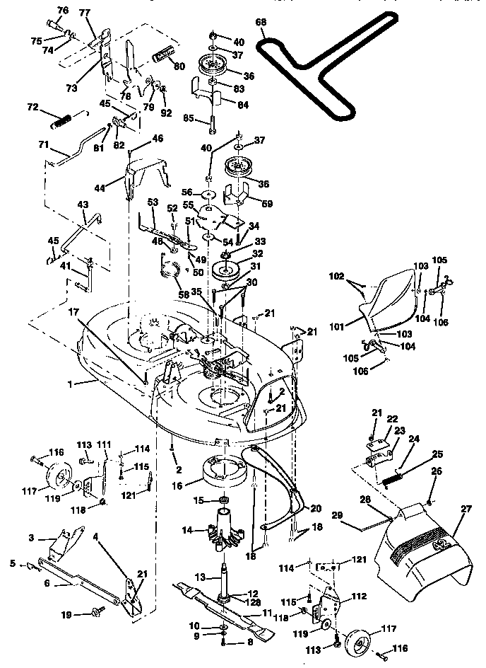Craftsman 917256582 mower deck diagram