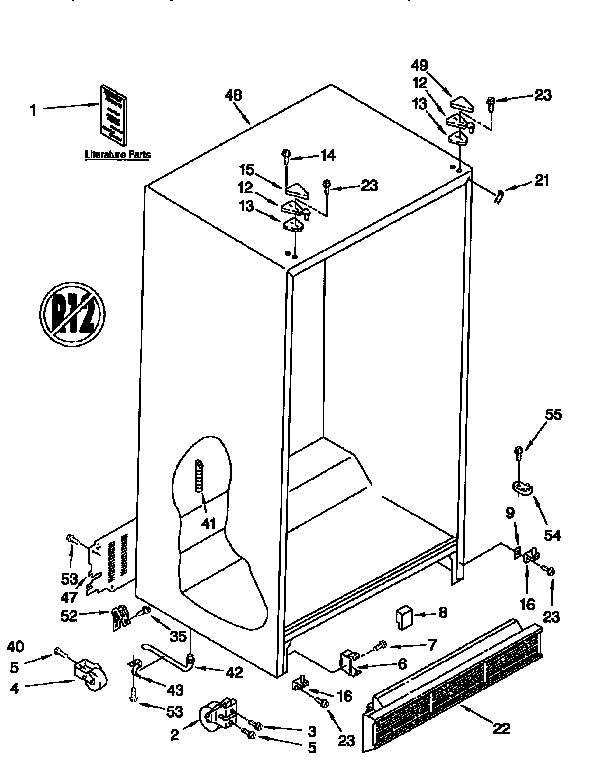 Kenmore 1069555720 cabinet diagram