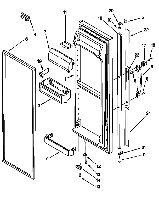 Kenmore 1069555720 refrigerator door diagram