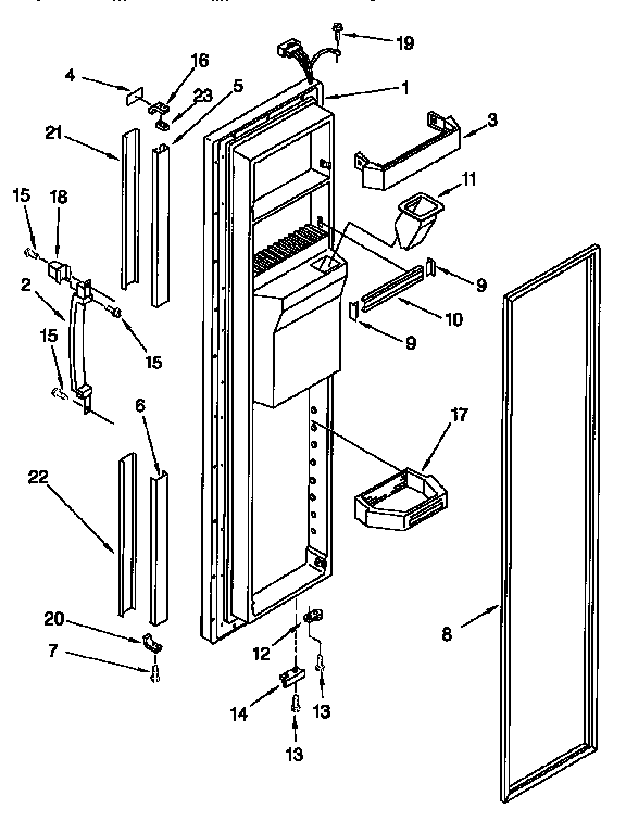 Kenmore 1069555720 freezer door diagram