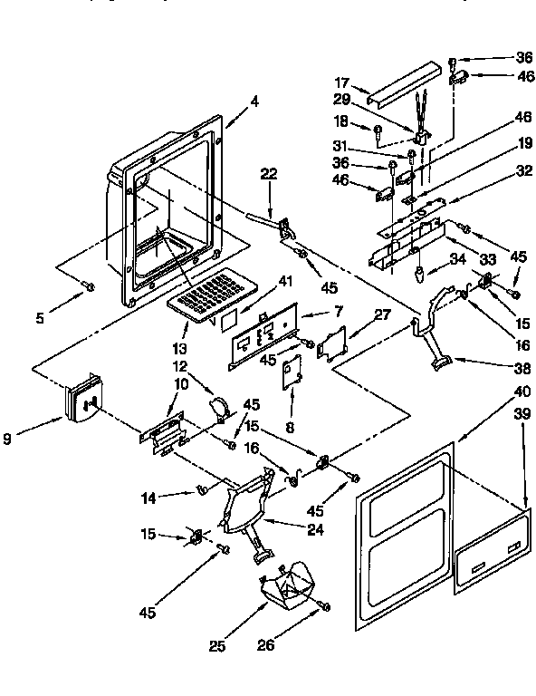 Kenmore 1069555720 dispenser front diagram