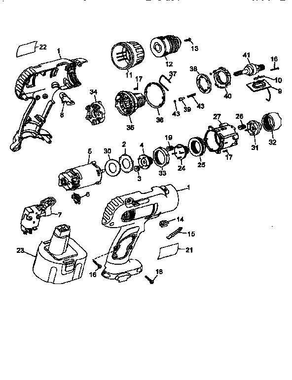 DeWalt DW995 TYPE 1 unit parts diagram