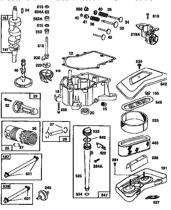 Craftsman 917256661 engine 42a707-1625-01 (71/500) diagram