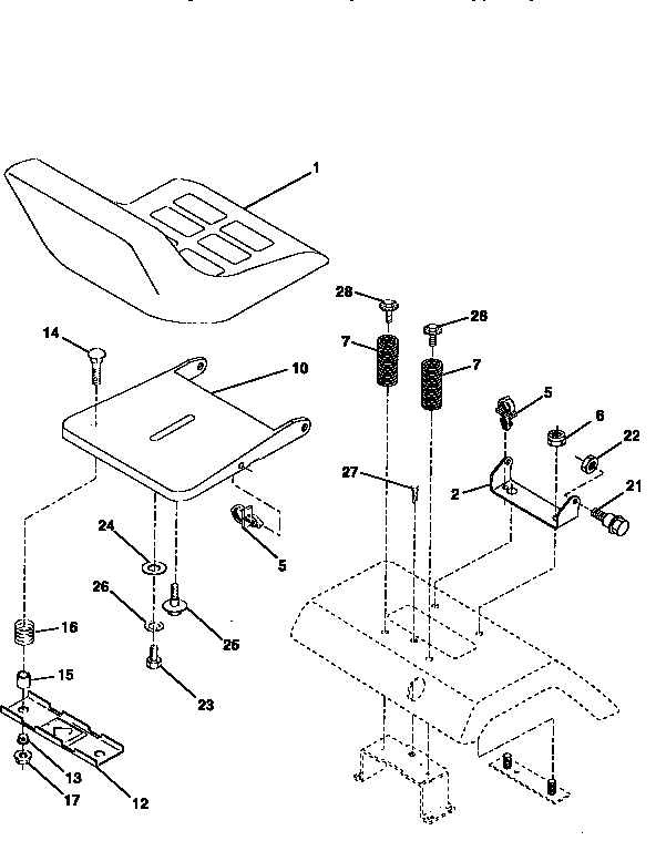 Craftsman 917256680 seat assembly diagram